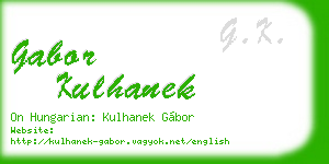 gabor kulhanek business card